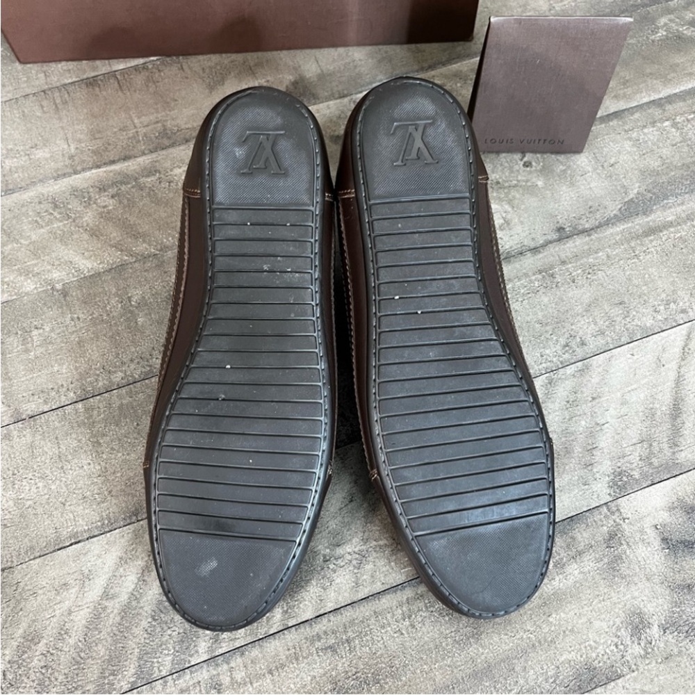 Louis Vuitton Damier Ebene Canvas Leather Shoes Sz10.5 - Picture 6 of 6